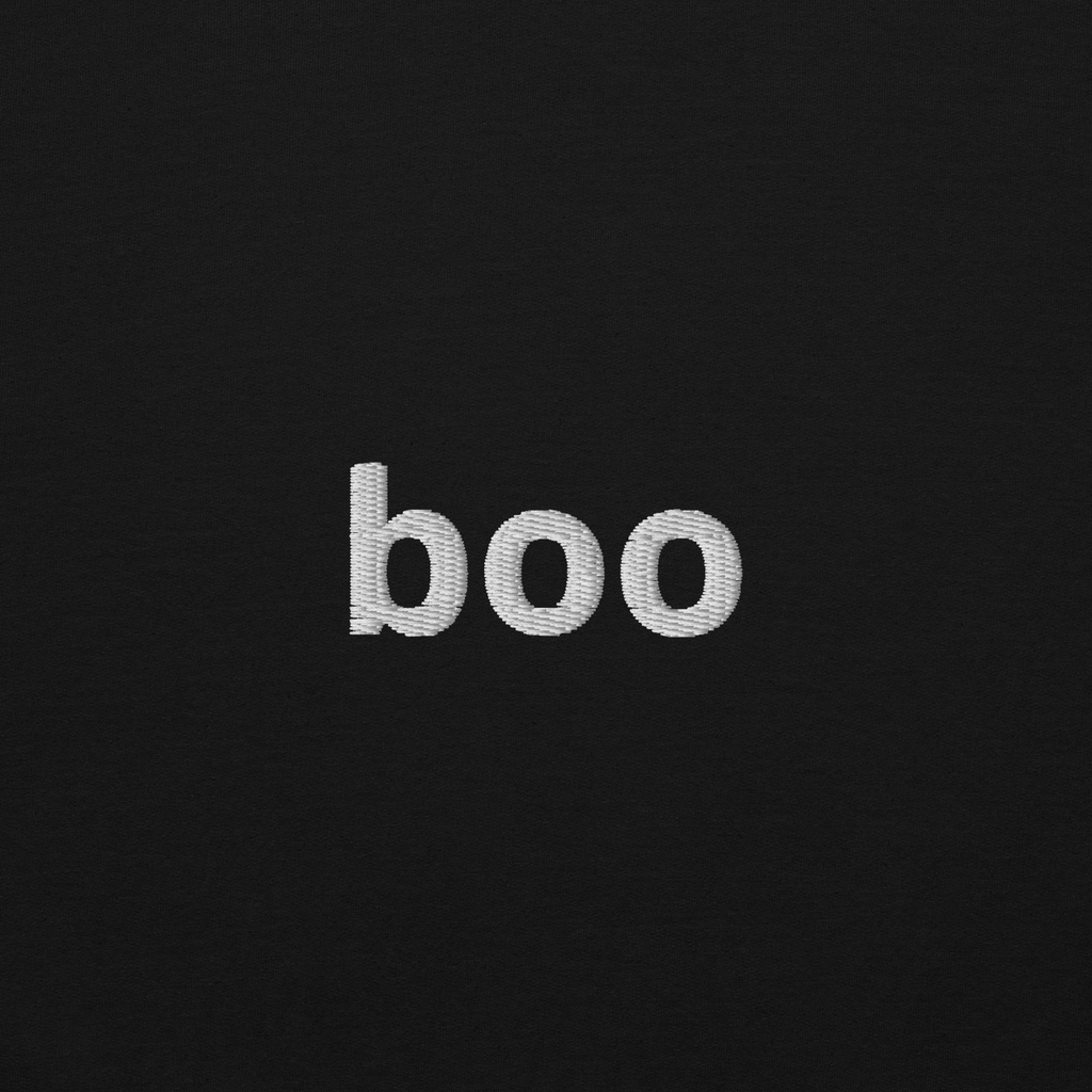 "boo" sweatshirt